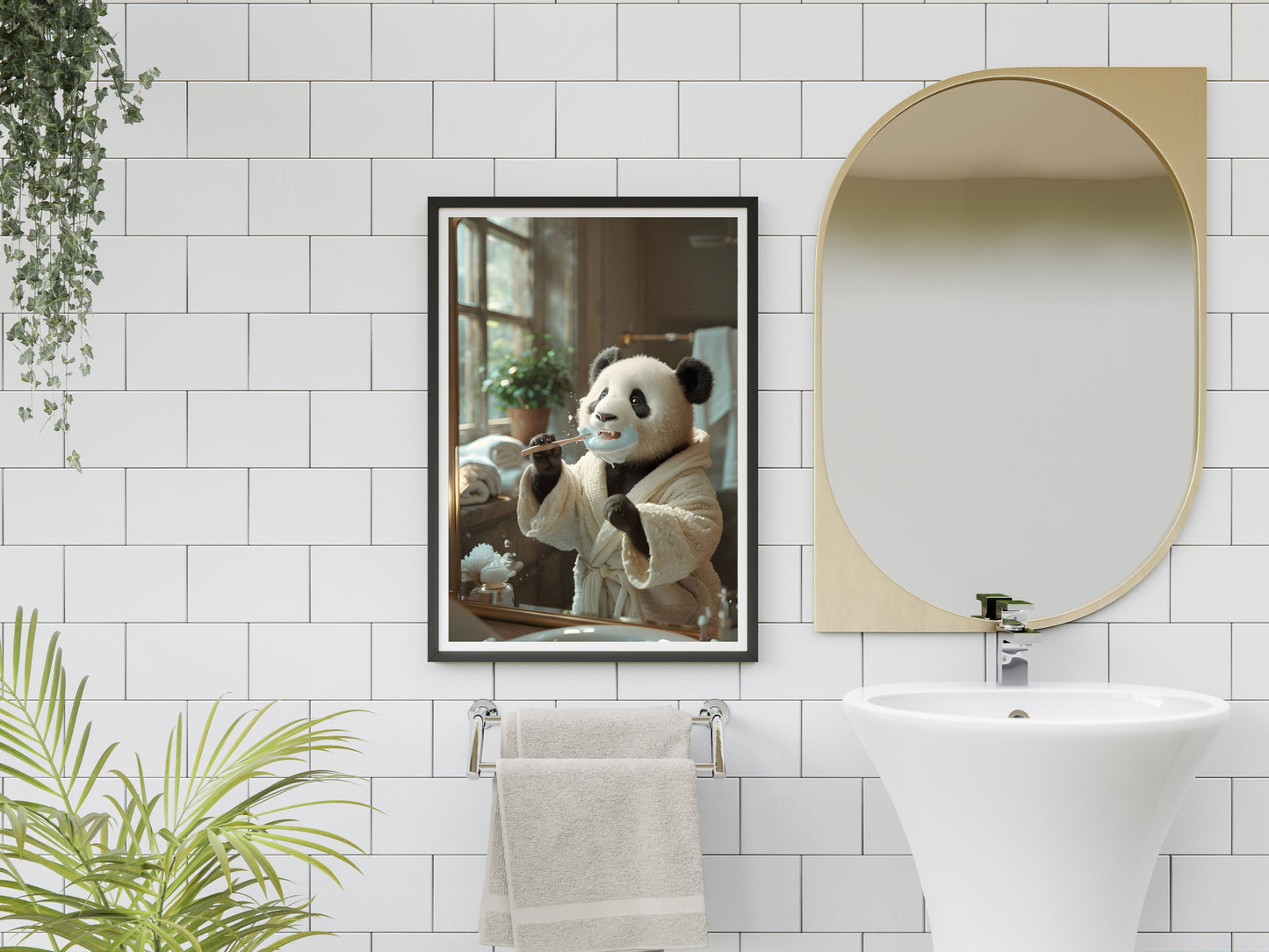 Funny Panda Bathroom Art – Set of 3 Prints