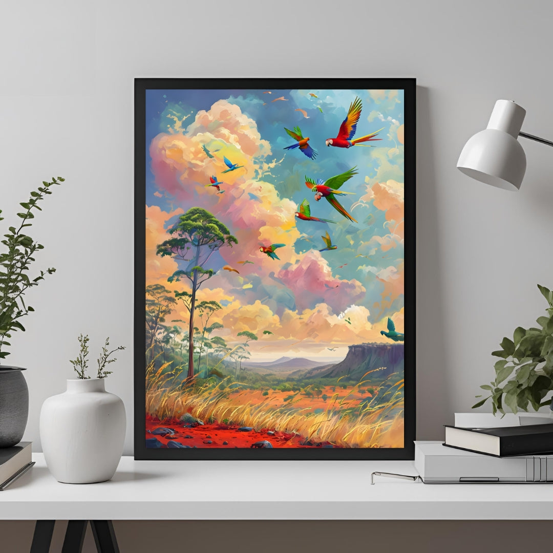 Colorful Macaw Digital Art Print