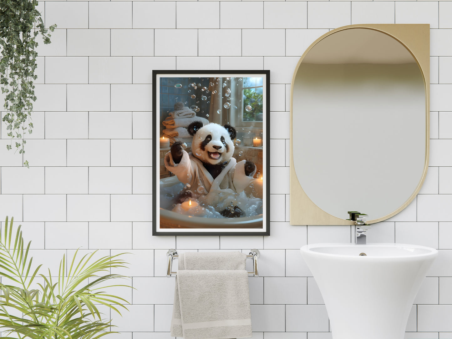 Funny Panda Bathroom Art – Set of 3 Prints