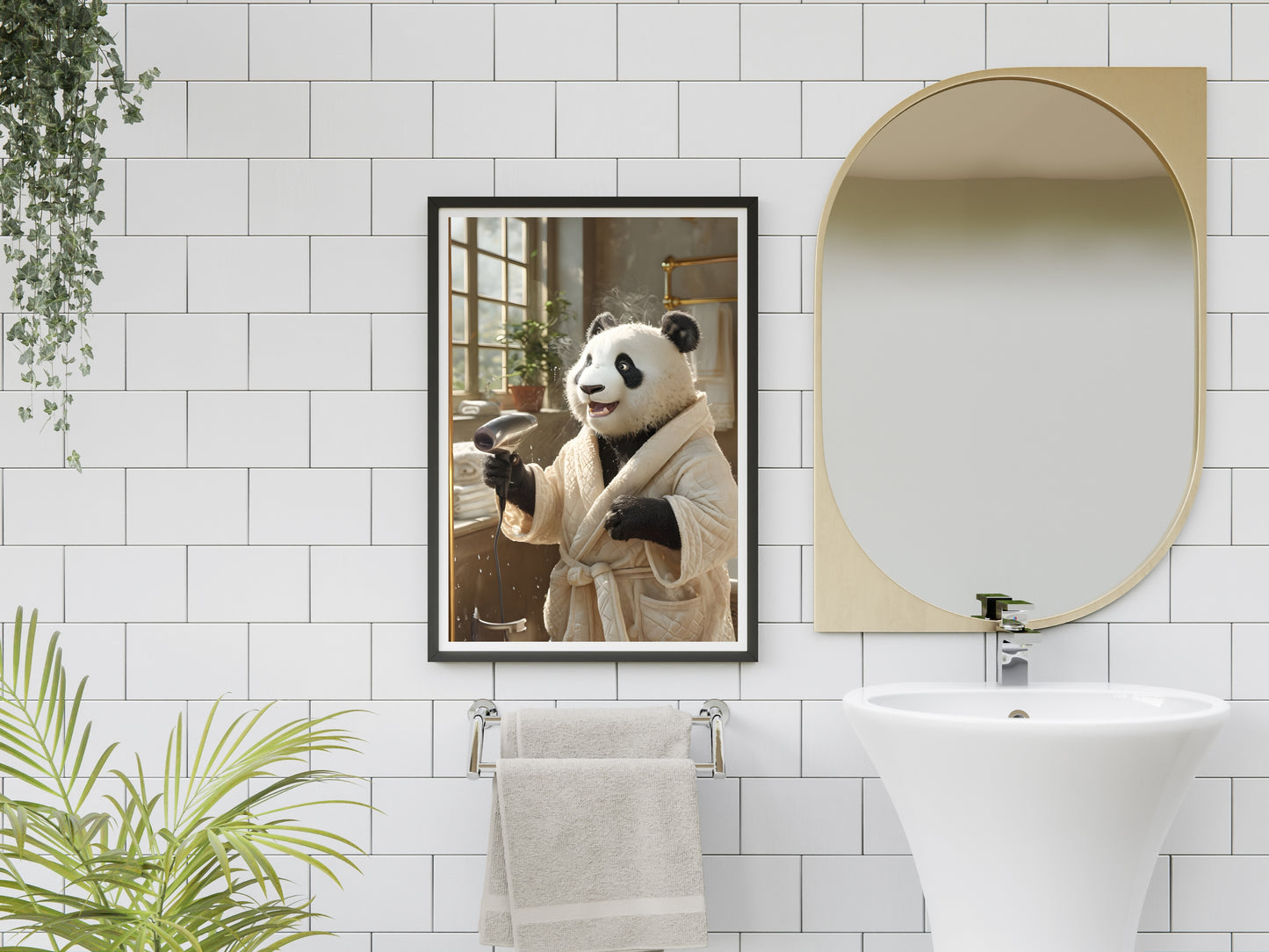 Funny Panda Bathroom Art – Set of 3 Prints