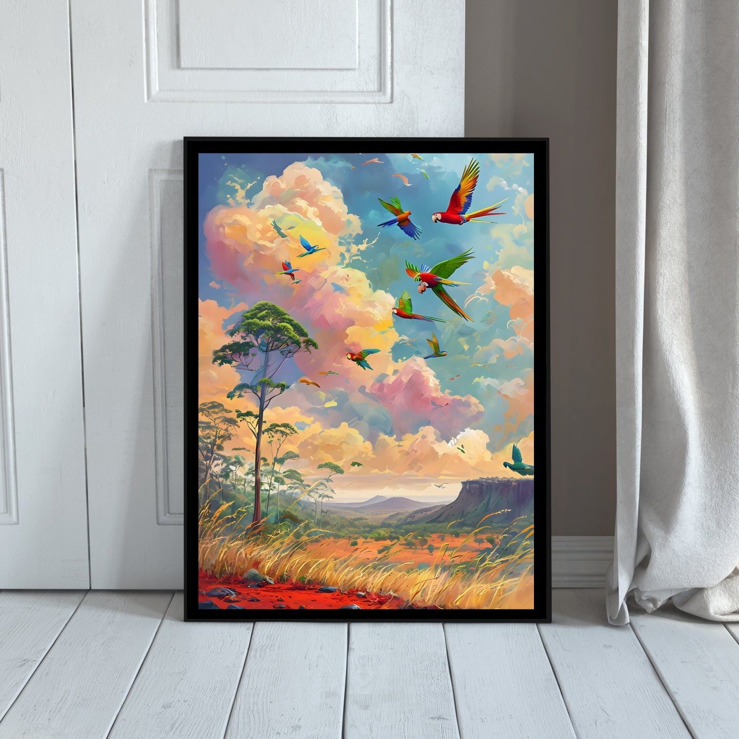 Colorful Macaw Digital Art Print