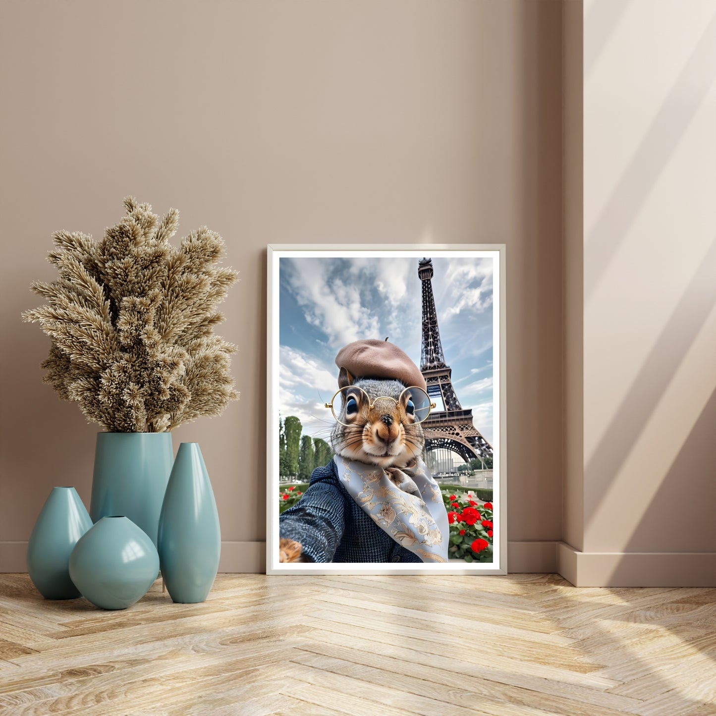 Chic Squirrel in Paris | Eiffel Tower Art