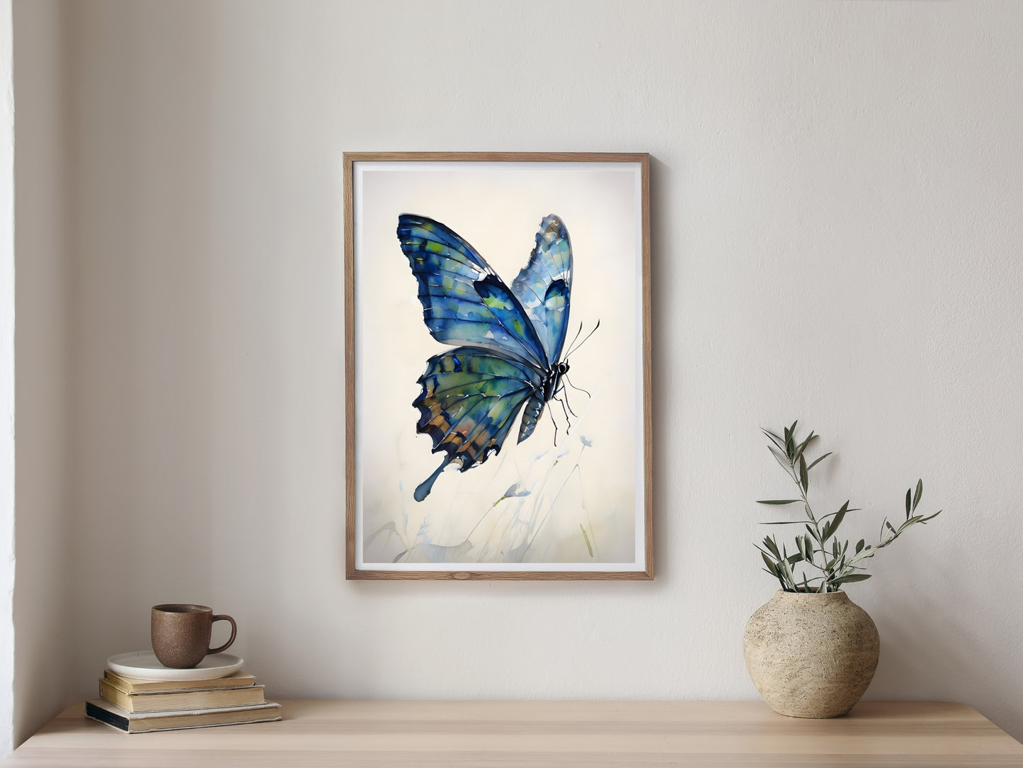 Abstract butterfly print with detailed wings, perfect for wall decor
