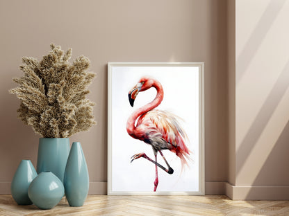 Elegant Flamingo Watercolor Printable Art – Digital Wall Decor
