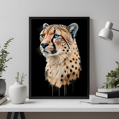 Majestic Cheetah Art Print | Blue Eyes Wildlife Decor