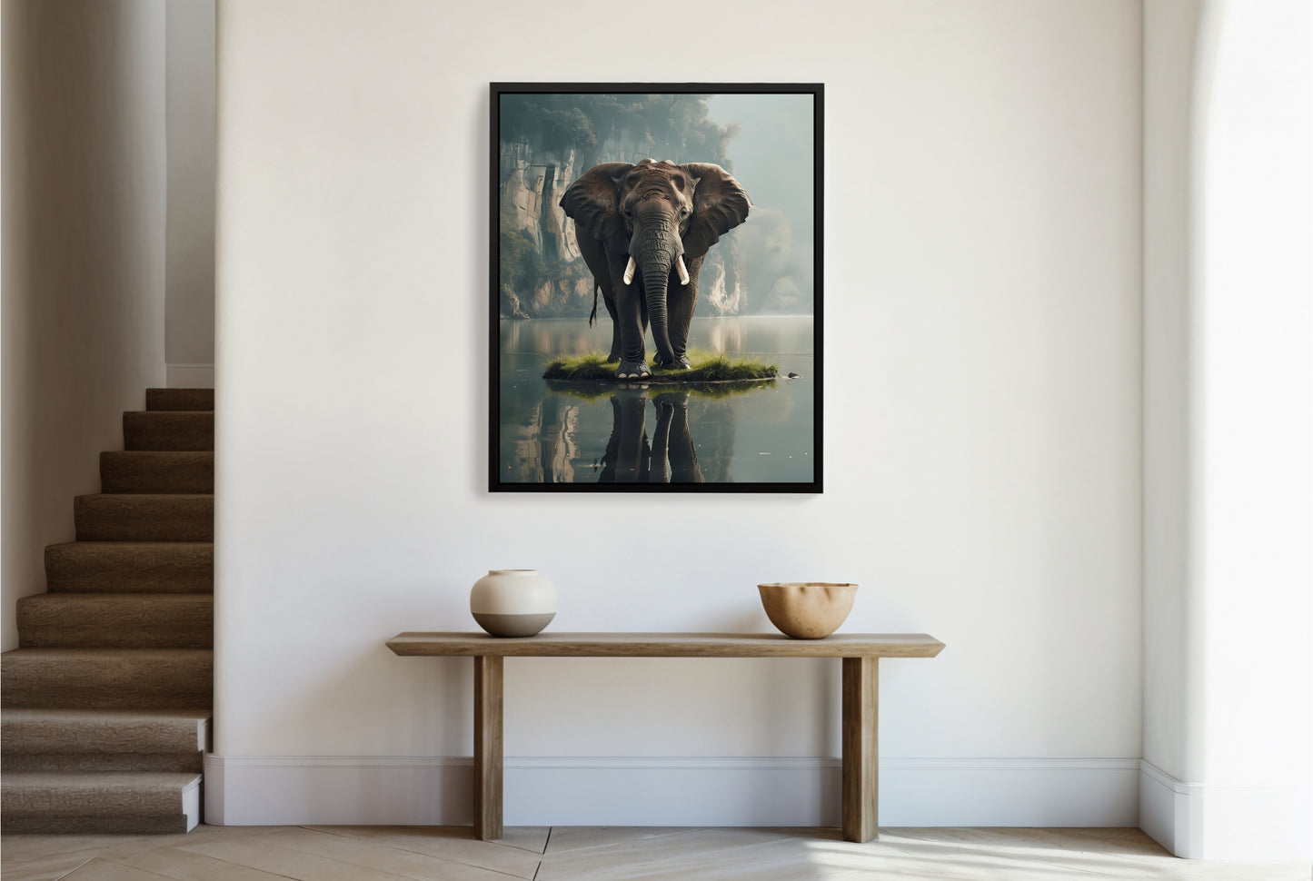 Majestic Elephant Art Print | The King of the Lake