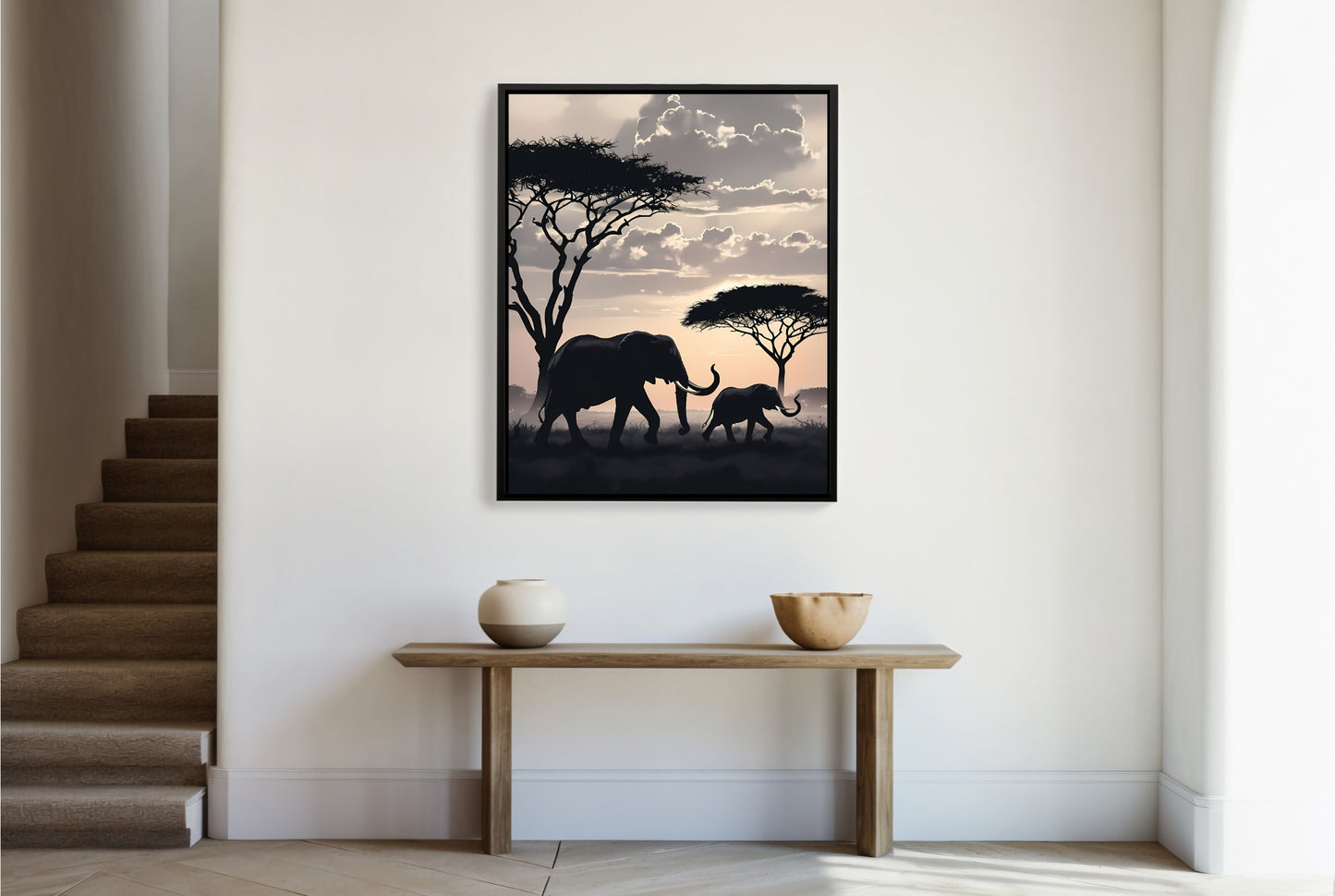 Wall Decor - Elephants in the Savannah | Downloadable Art Print