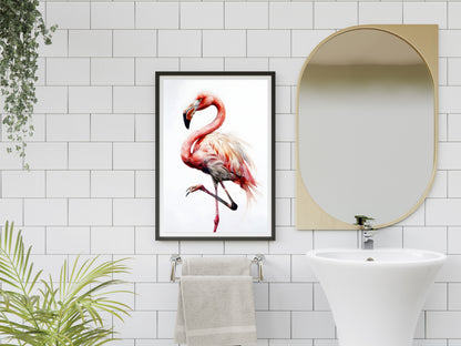 Elegant Flamingo Watercolor Printable Art – Digital Wall Decor