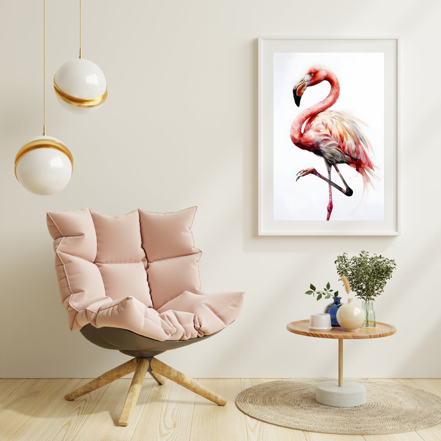 Elegant Flamingo Watercolor Printable Art – Digital Wall Decor