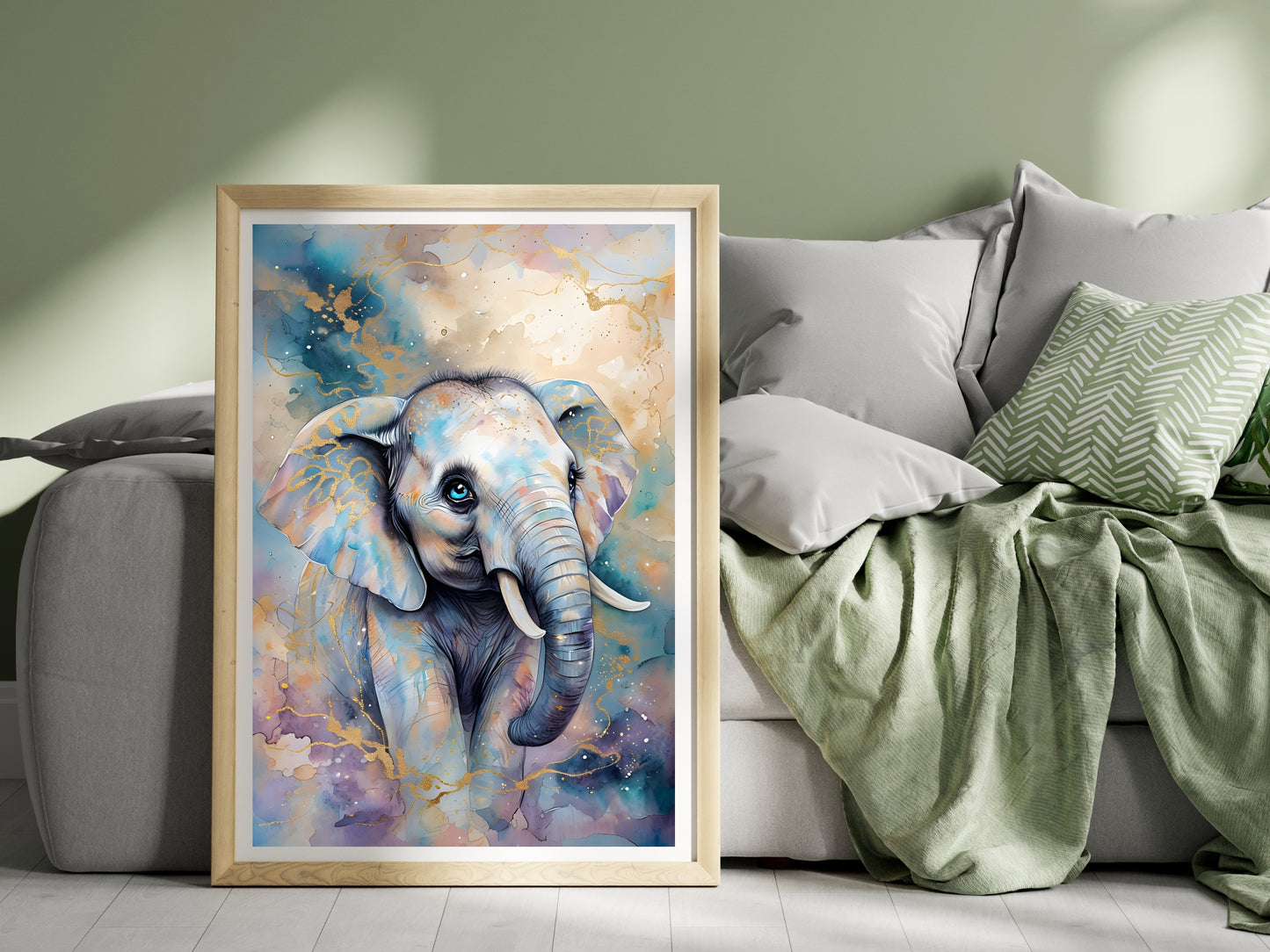 Watercolor Elephant Printable – Safari Nursery & Animal Wall Art