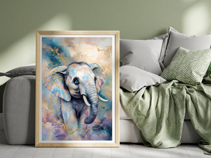 Watercolor Elephant Printable – Safari Nursery & Animal Wall Art
