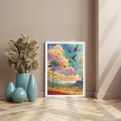 Colorful Macaw Digital Art Print