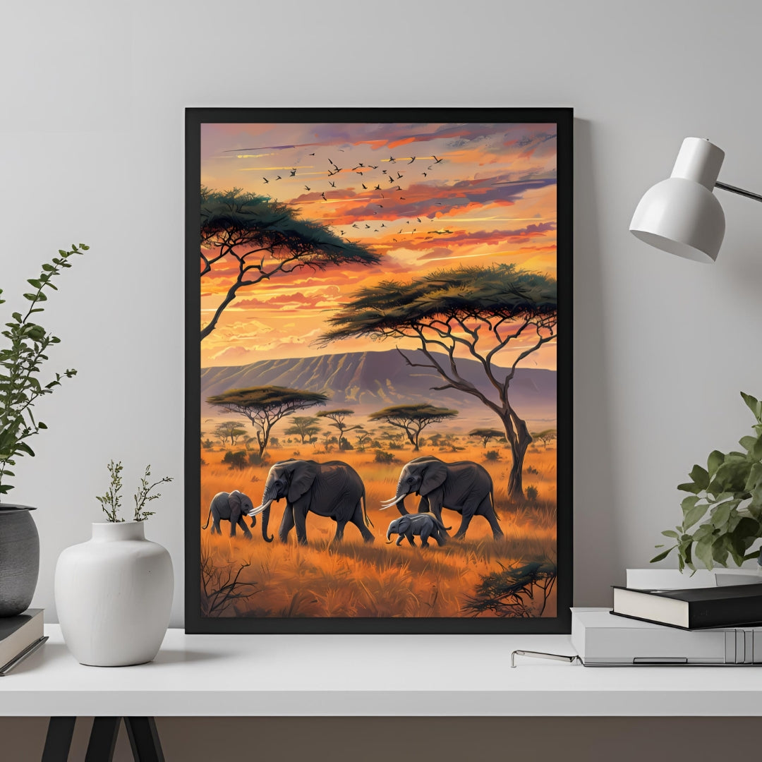 Tanzania Elephant Family Art Print