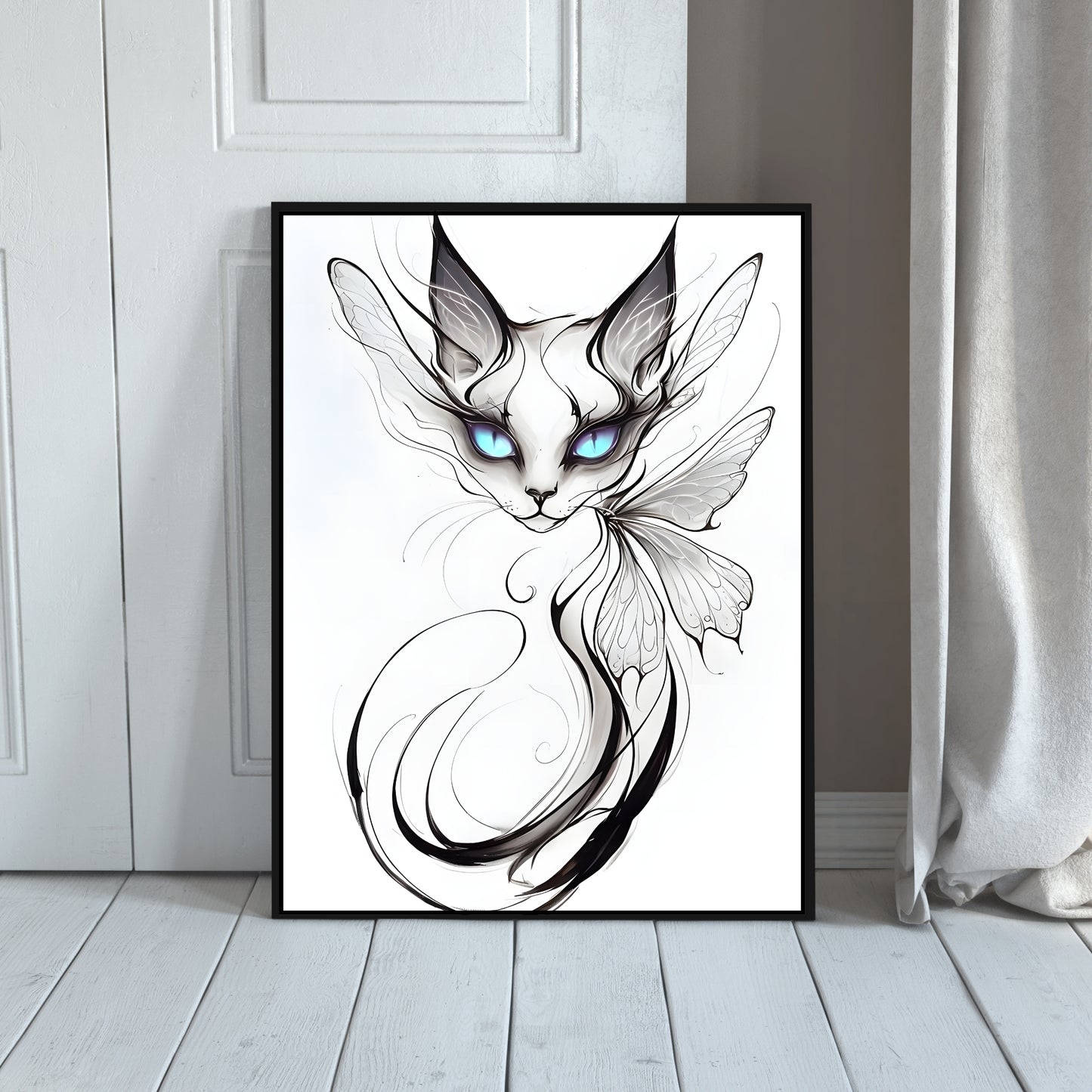 Mystical Cat Printable – Ethereal Digital Fantasy Decor