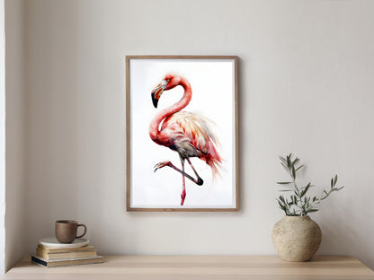 Elegant Flamingo Watercolor Printable Art – Digital Wall Decor