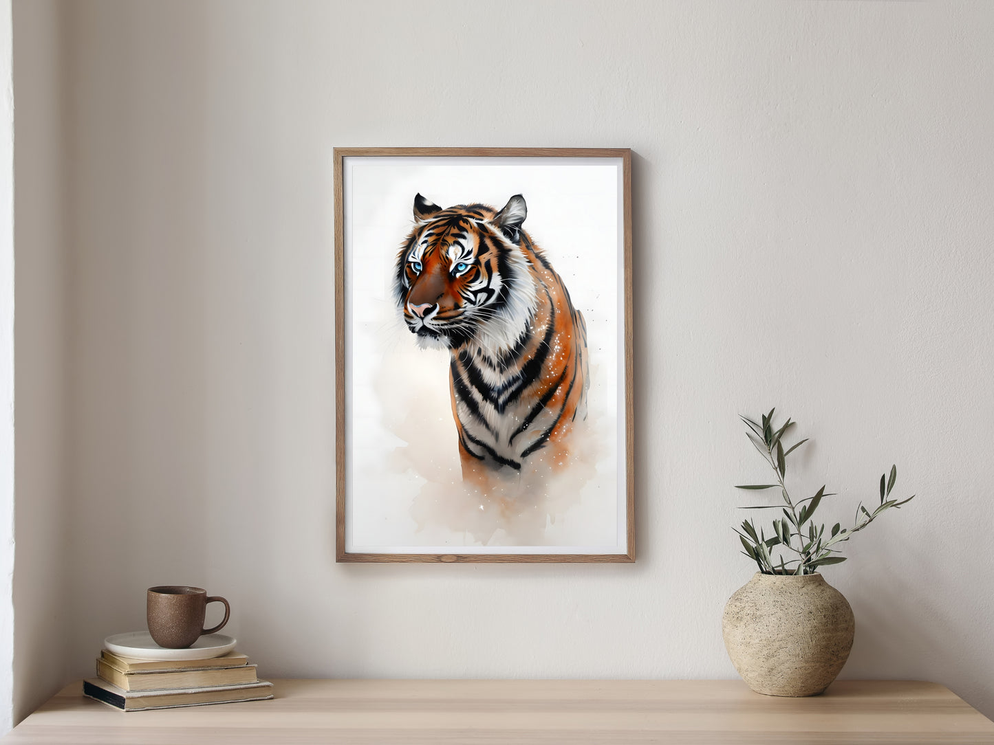 Majestic Tiger Watercolor Wall Art – Digital Download