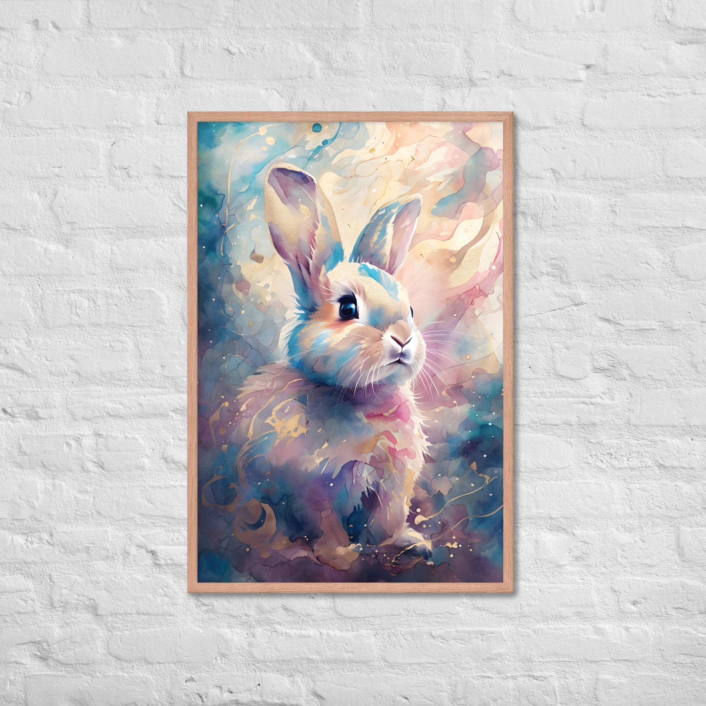 A beautiful piece of art, showcasing the rabbit's gentle charm, an ideal addition to a cozy home.