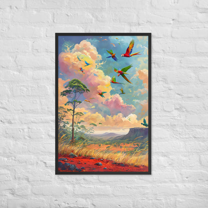 A stunning piece of tropical art, ideal as a gift for bird lovers or anyone who loves vibrant colors.