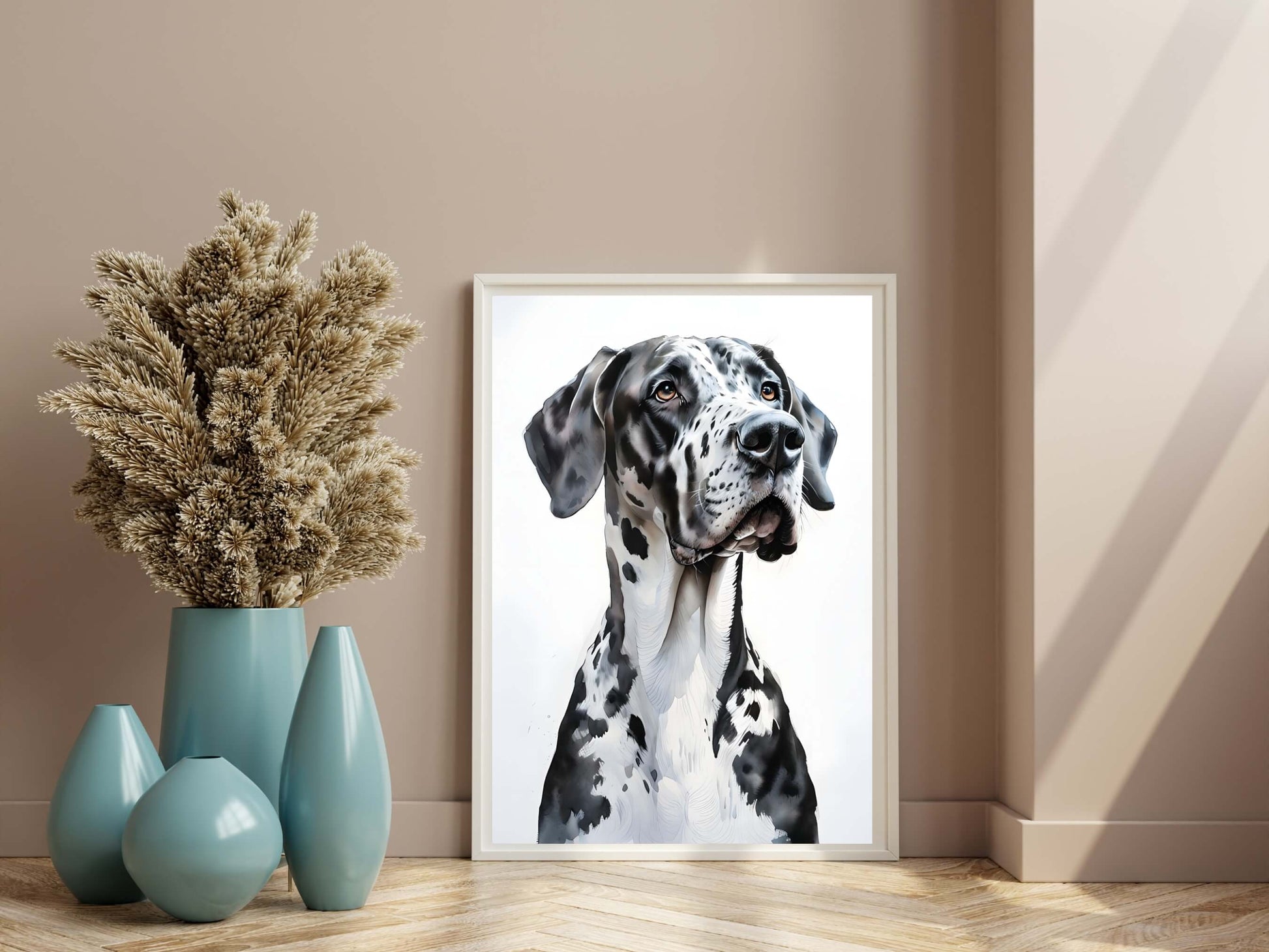 Black white dog art print

