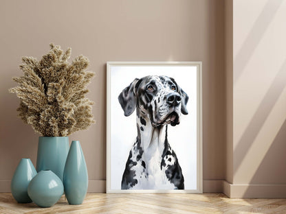 Black white dog art print

