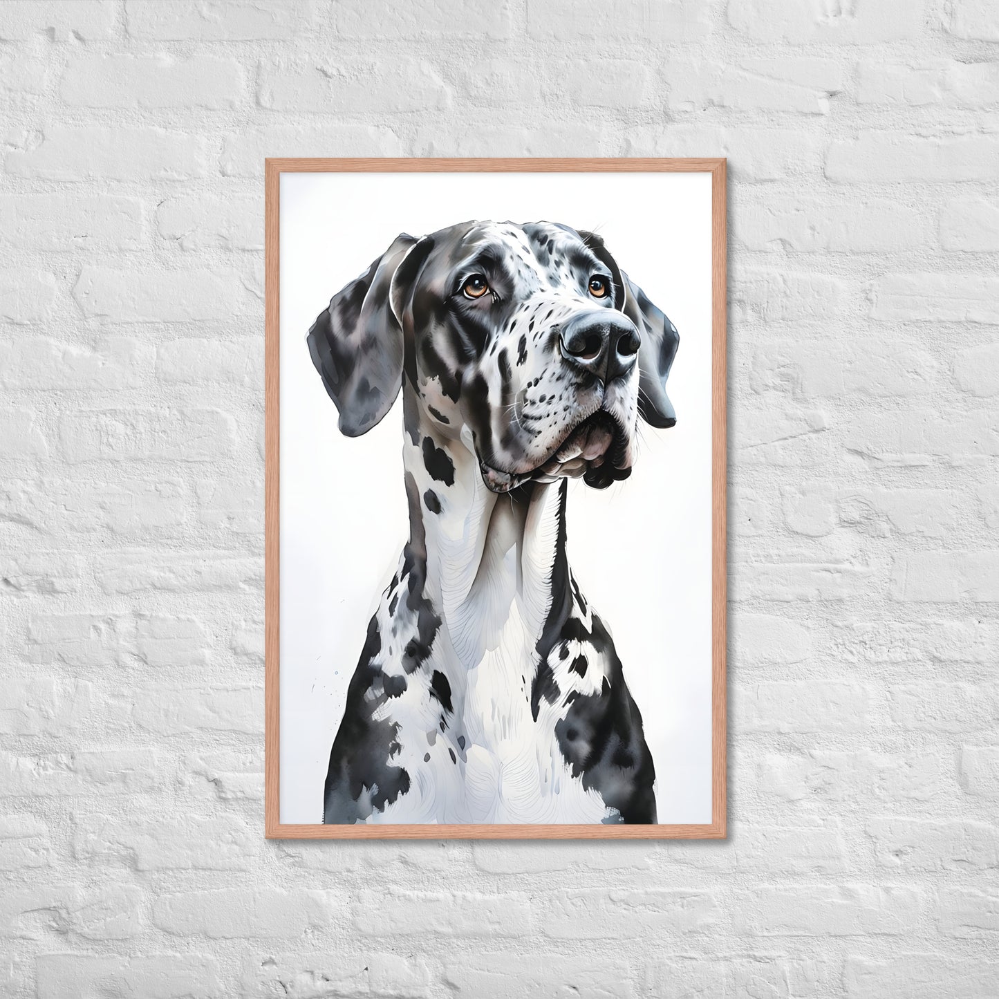 A high-contrast black, white, and gray print, making an ideal gift for a Great Dane owner or dog enthusiast.