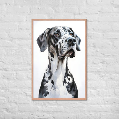 A high-contrast black, white, and gray print, making an ideal gift for a Great Dane owner or dog enthusiast.