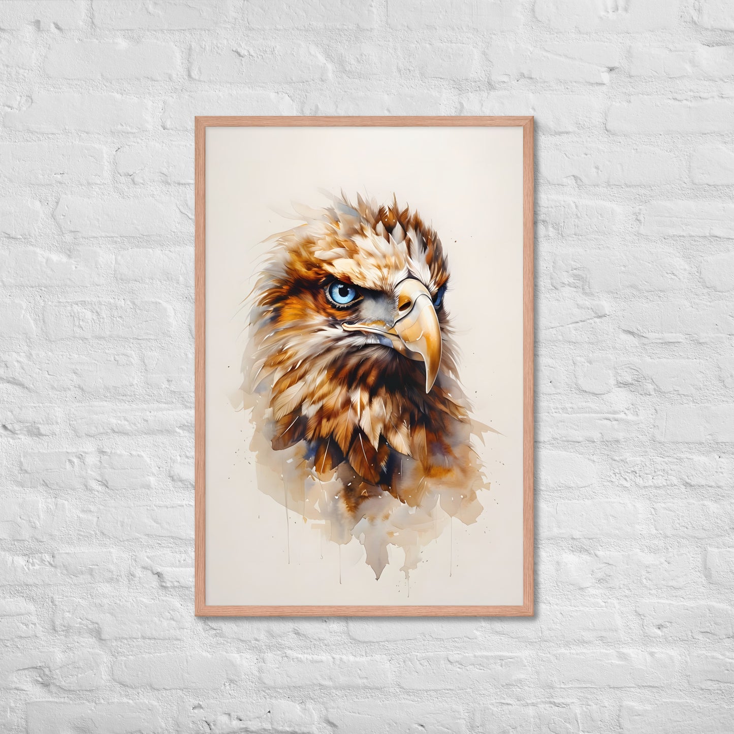 A print emphasizing the rich brown and gold texture of the eagle's feathers and beak.