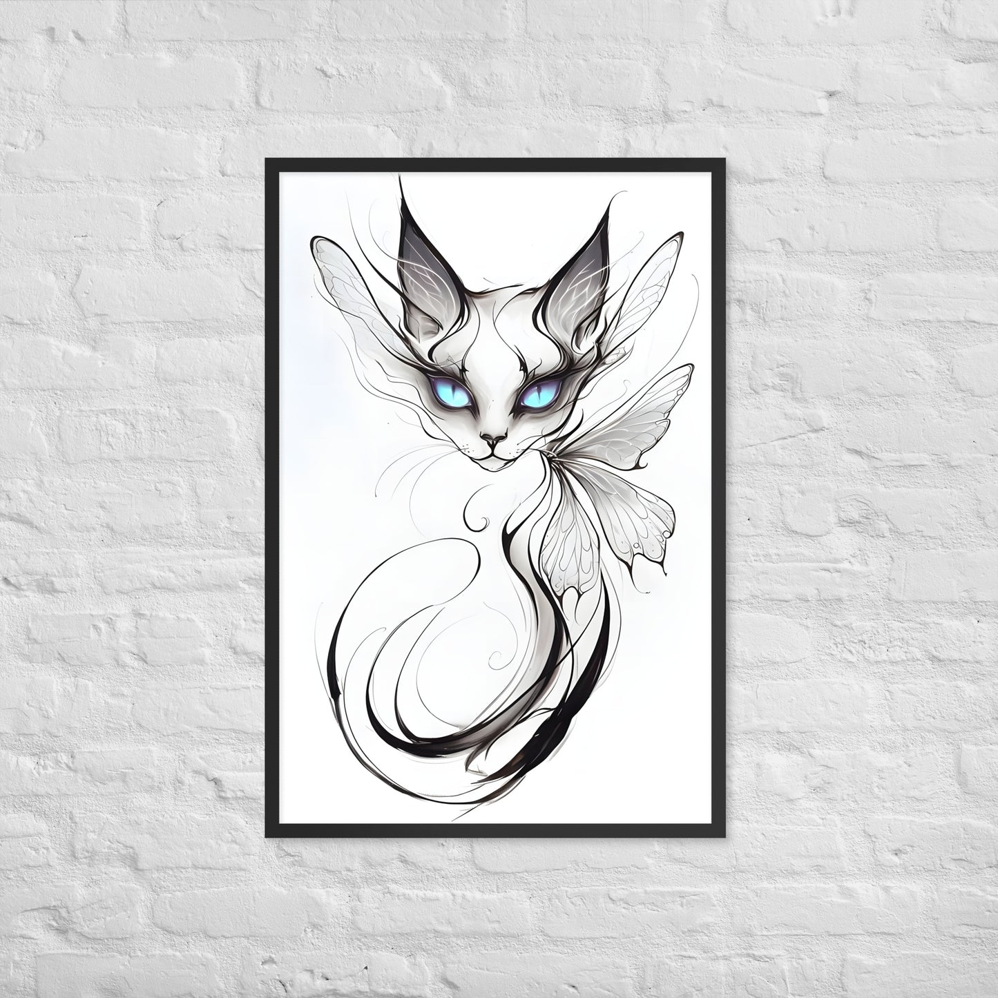 A stunning and unique gift idea for cat lovers and fantasy art enthusiasts.