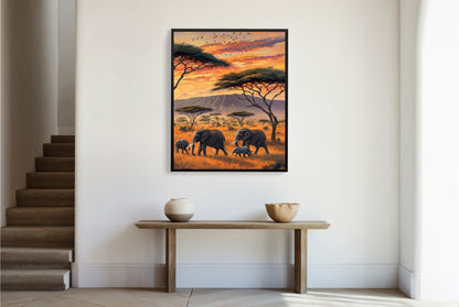 African Savannah Elephant Art Print | Tanzania Wall Decor
