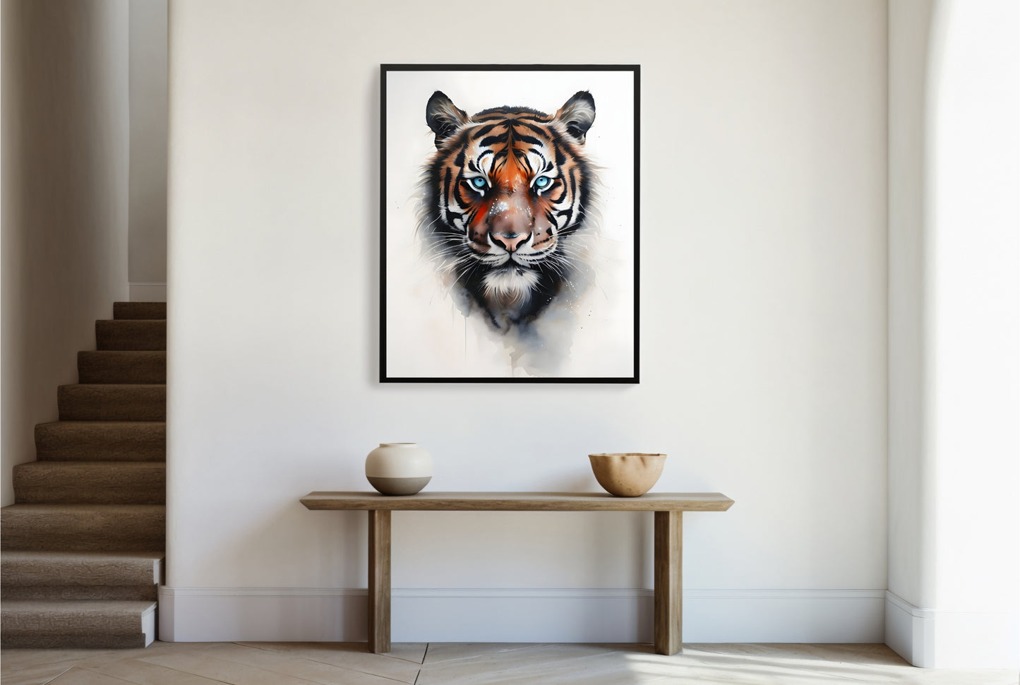 Watercolor Tiger Art Print | Majestic Tiger Wall Decor