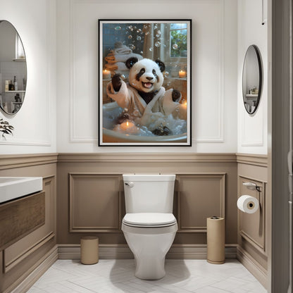 A print emphasizing the cozy, tranquil atmosphere created by the bubbles and candles.