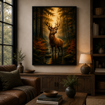 Majestic Forest Stag Framed Wall Art