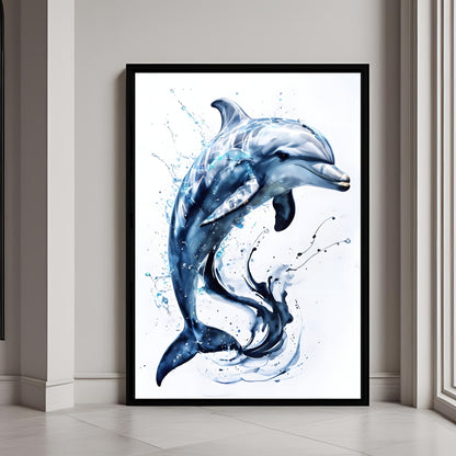 Watercolor Dolphin Art Print – Ocean-Inspired Digital Wall Decor