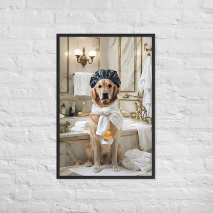 The perfect funny and quirky wall art piece for a powder room or master bathroom.