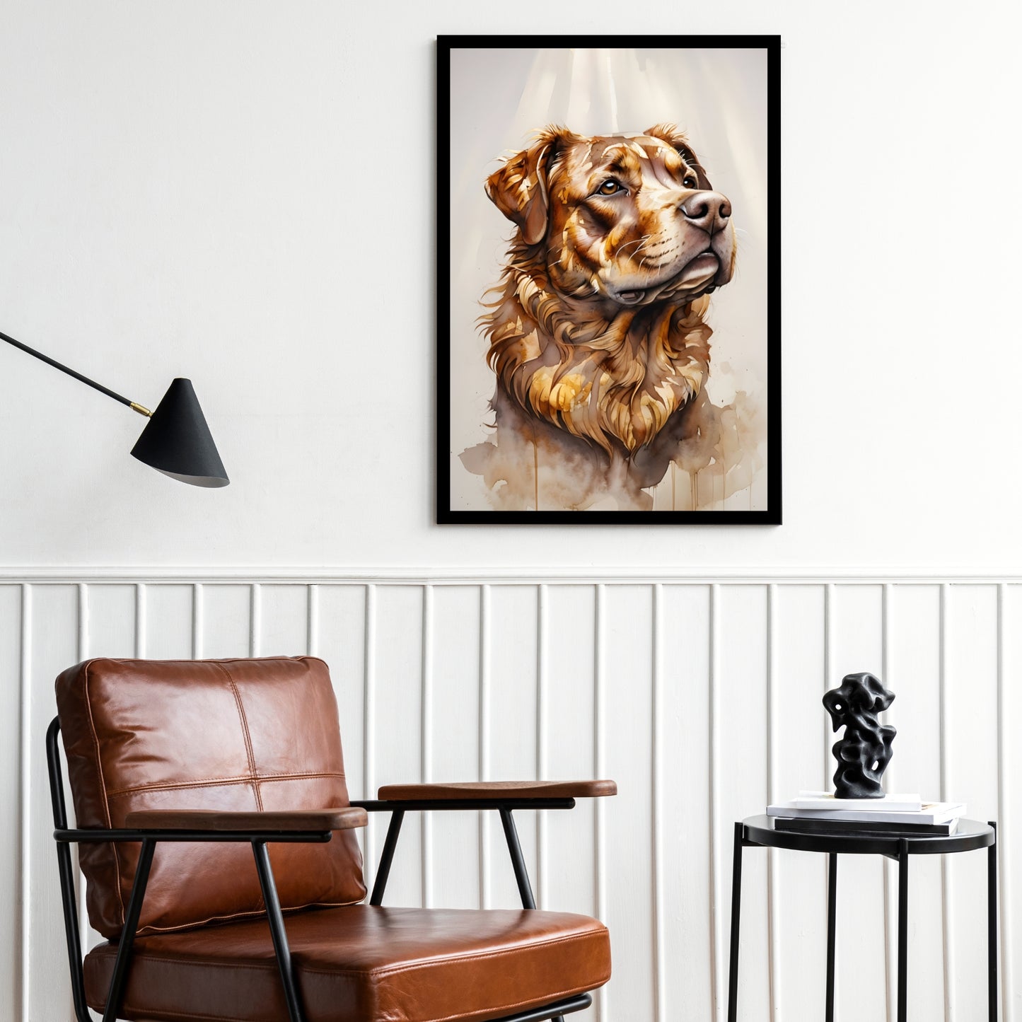 Golden Retriever Portrait | Warm Watercolor Art | Dog Lover Gift