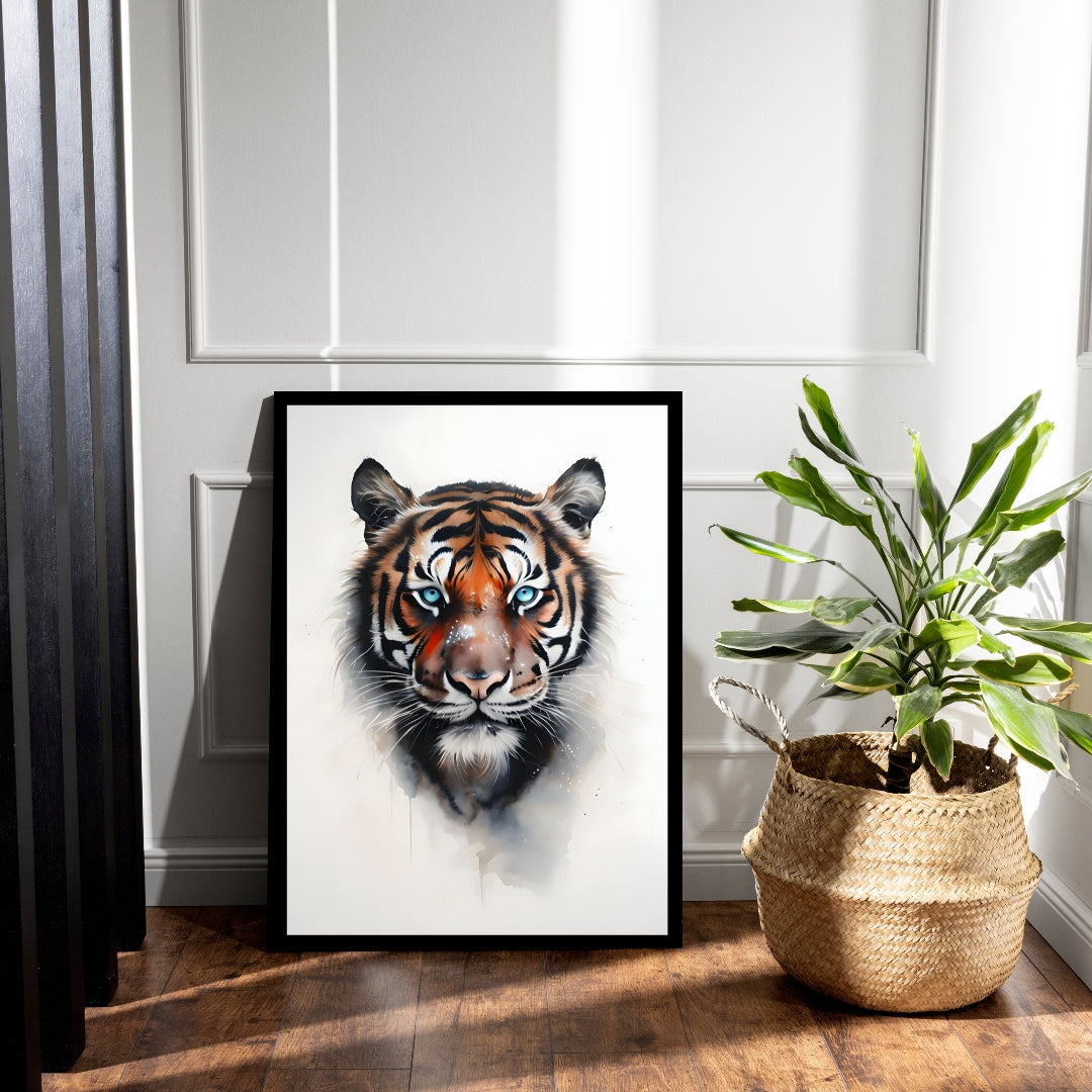 Watercolor Tiger Art Print | Majestic Tiger Wall Decor