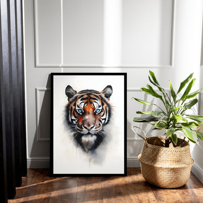 Watercolor Tiger Art Print | Majestic Tiger Wall Decor
