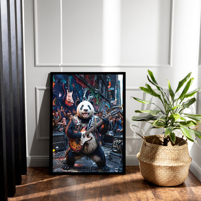 Rockstar Panda Art Print | Funny Music Lover Wall Decor