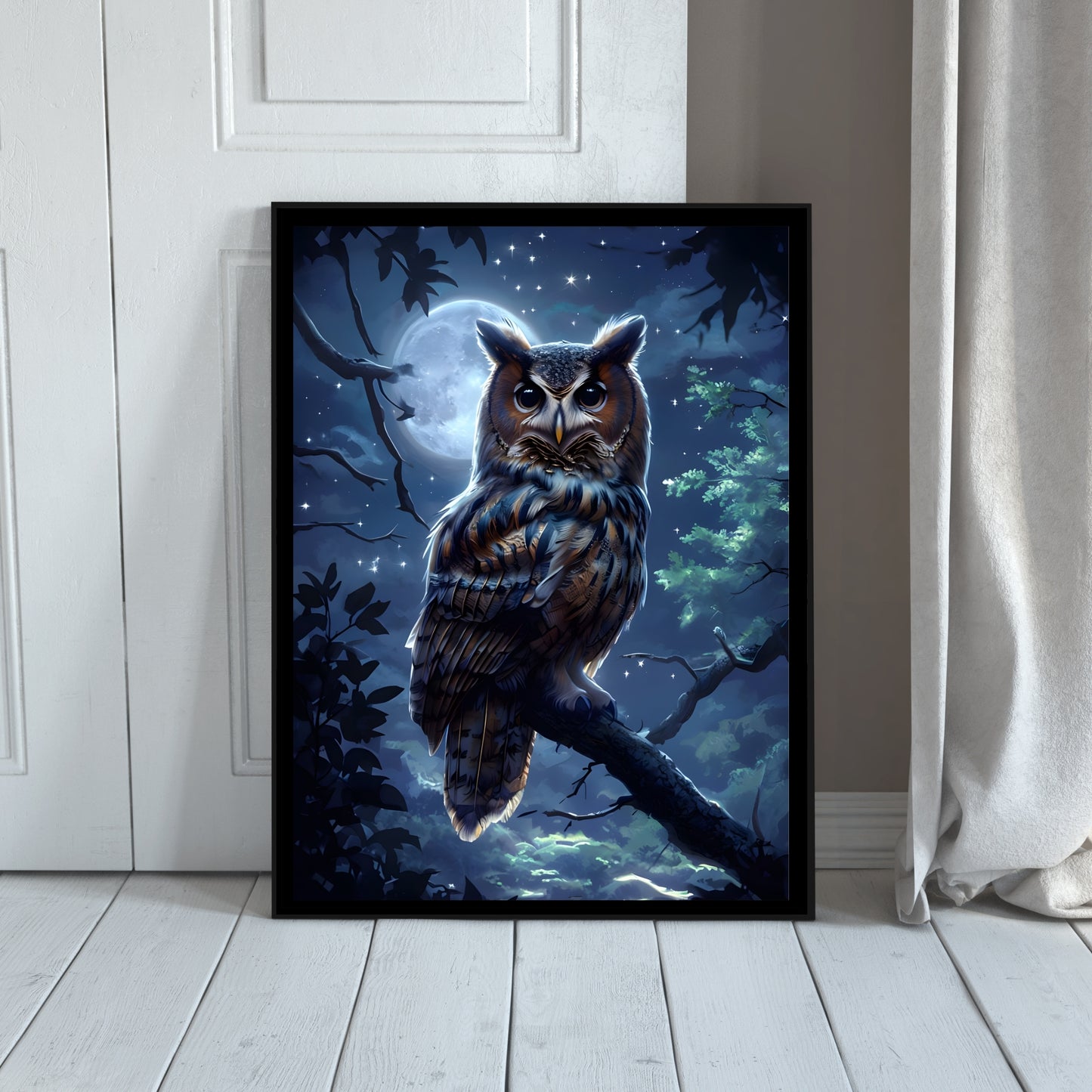 Moonlit Owl Digital Art Print