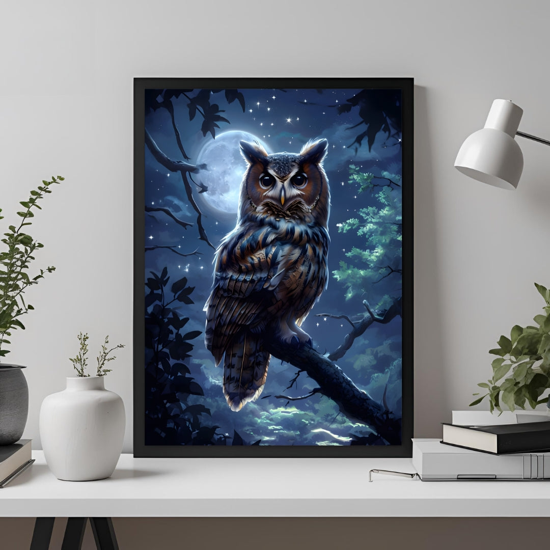 Moonlit Owl Digital Art Print