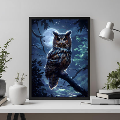 Moonlit Owl Digital Art Print