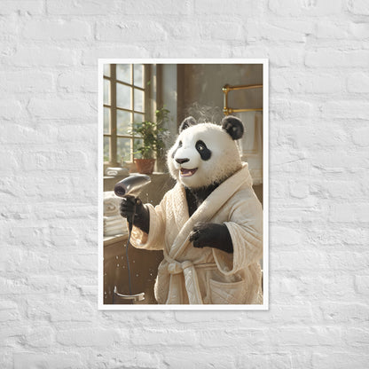 A detailed image highlighting the playful and anthropomorphic nature of the Panda's activity.