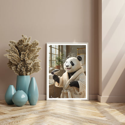 A unique and funny art piece, perfect for adding charm to a home office or creative space.