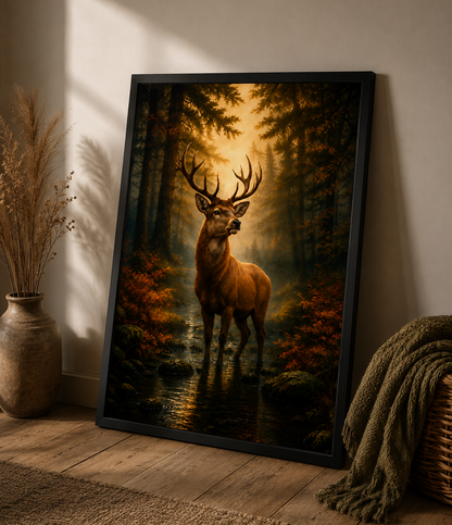 Majestic Forest Stag Framed Wall Art