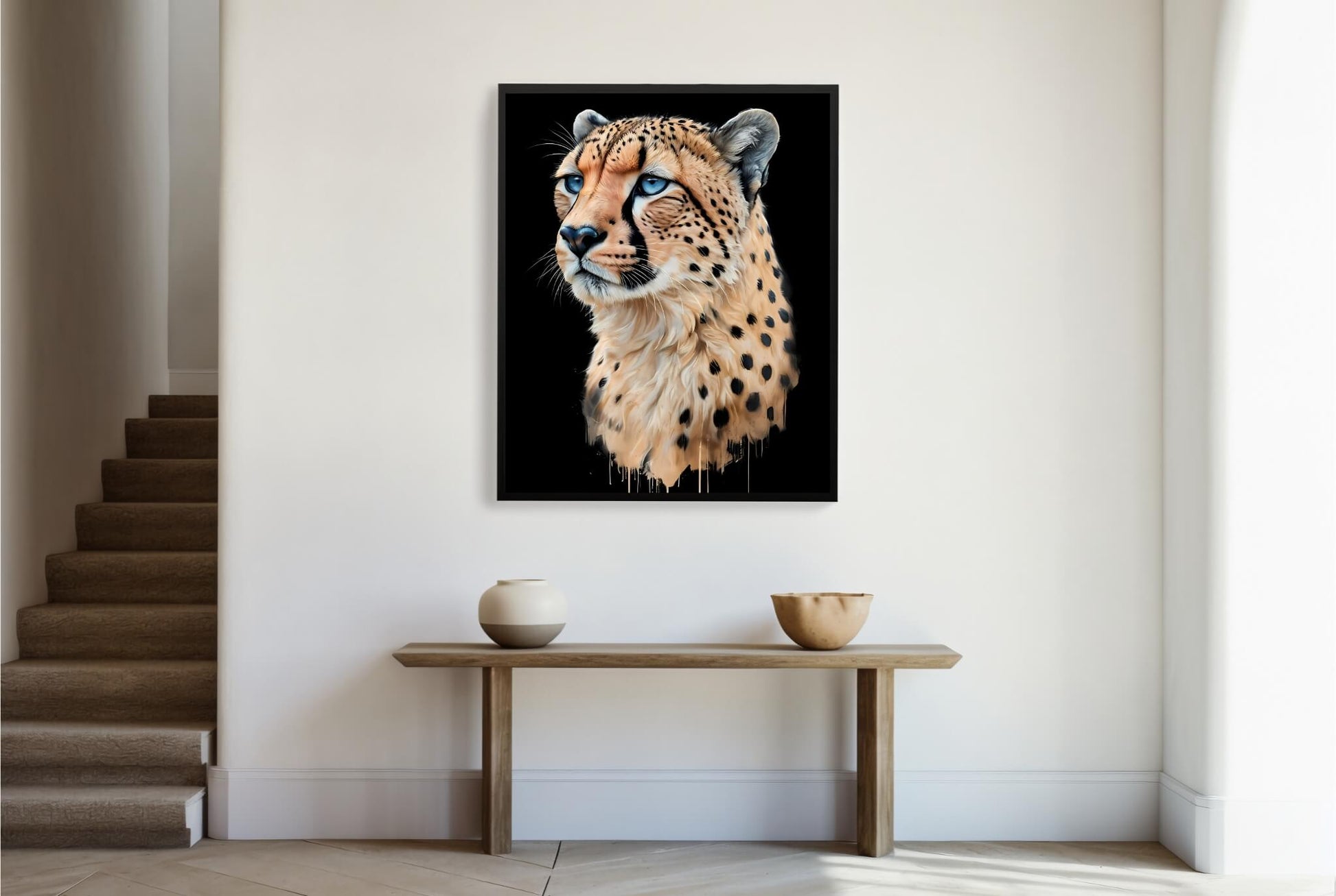 A powerful and striking wildlife art print, perfect for making a bold statement in any room.