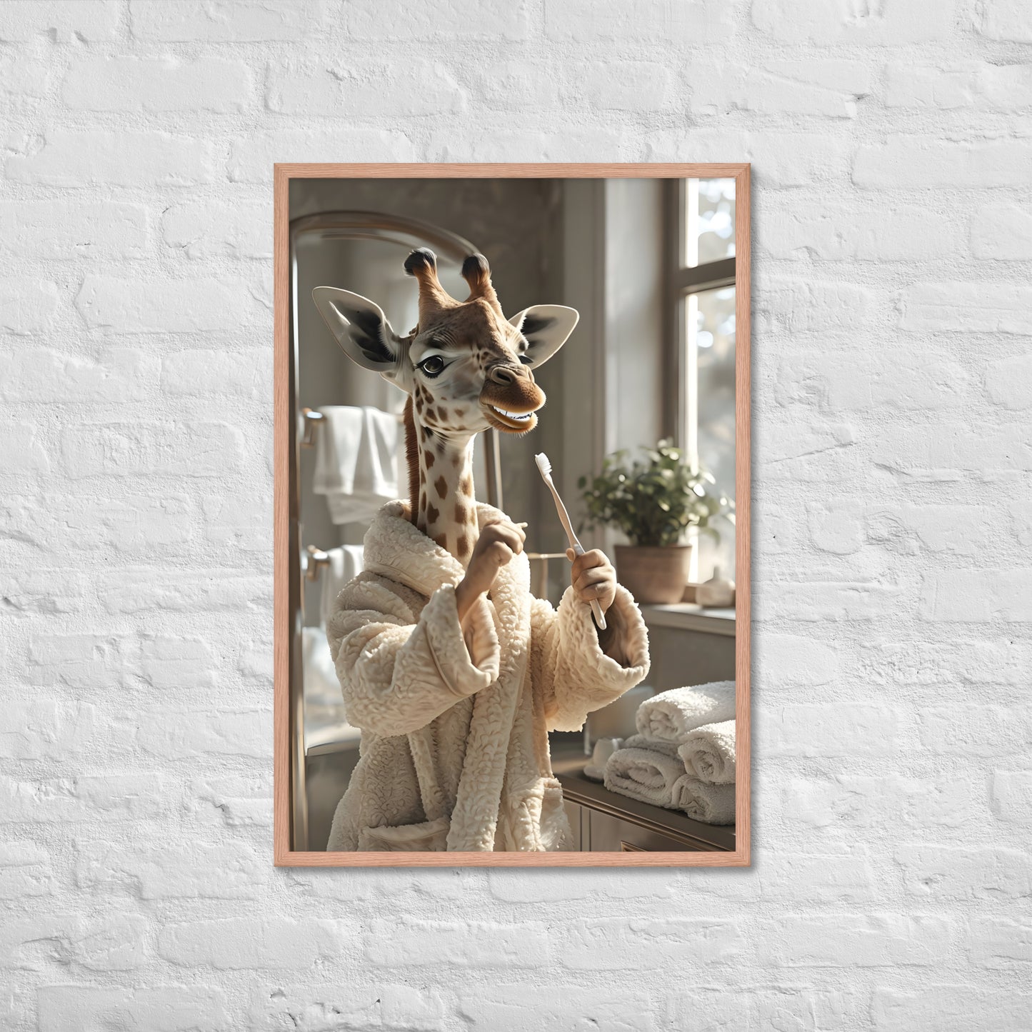 A great housewarming gift idea for anyone who loves giraffes, animals, or funny, quirky art.