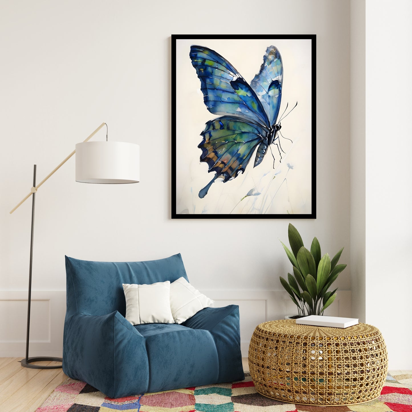 A beautiful and graceful artwork capturing the butterfly's motion, perfect for a vibrant and elegant room.