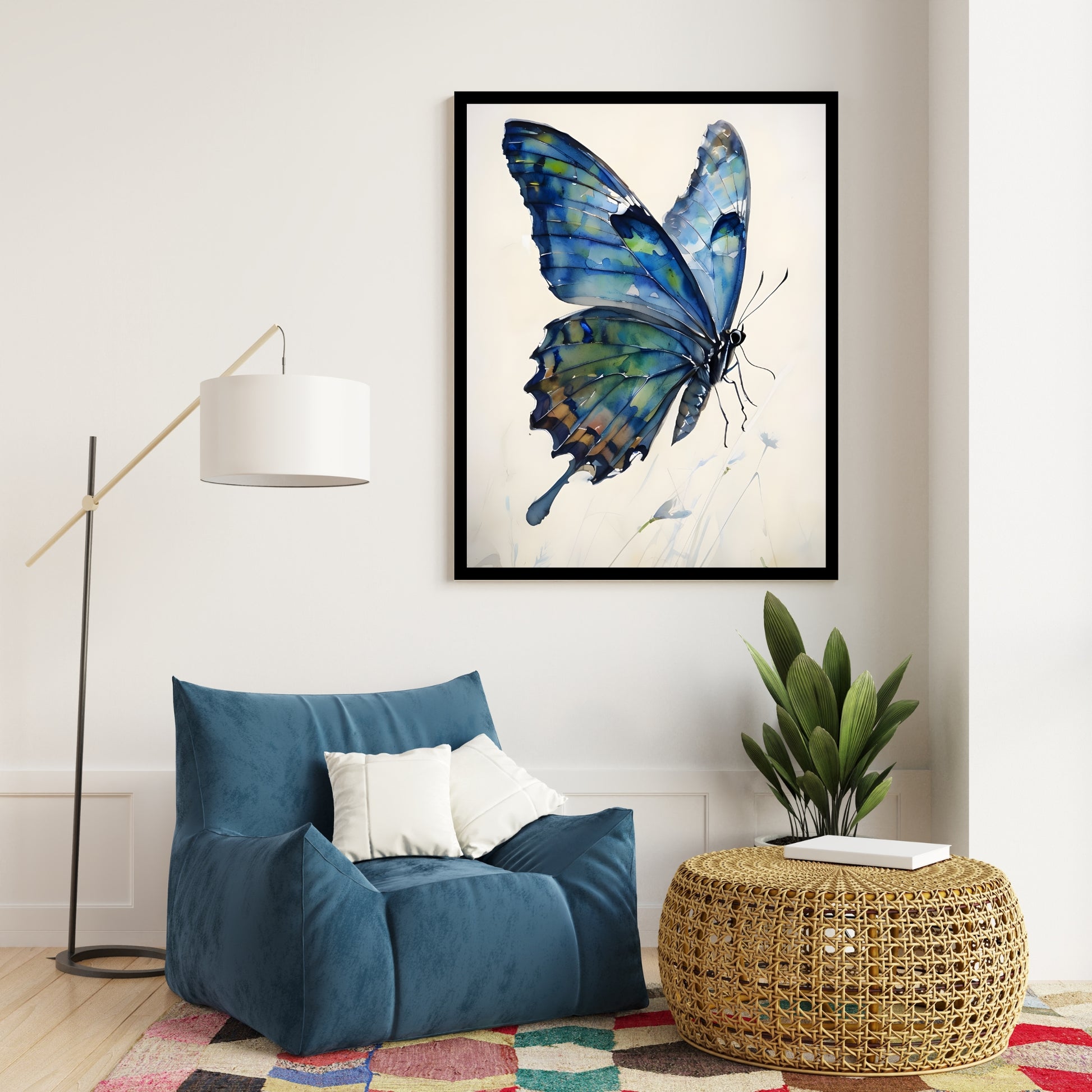 A beautiful and graceful artwork capturing the butterfly's motion, perfect for a vibrant and elegant room.