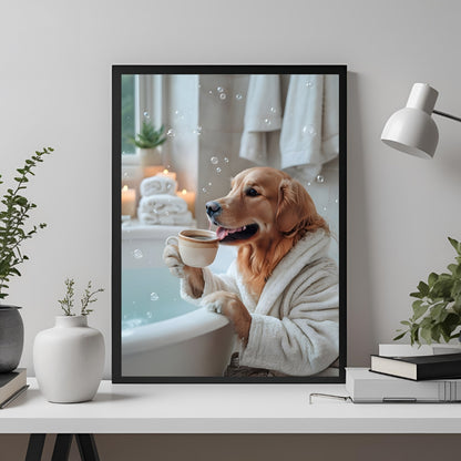A full-view of the framed print, featuring warm, inviting colors and gentle lighting.