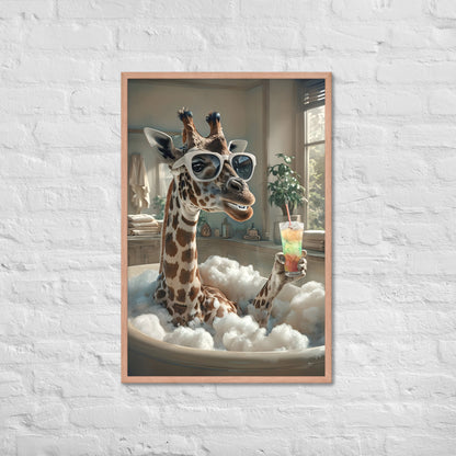 A whimsical scene of an animal enjoying a relaxing moment, ideal for unique home accessories.